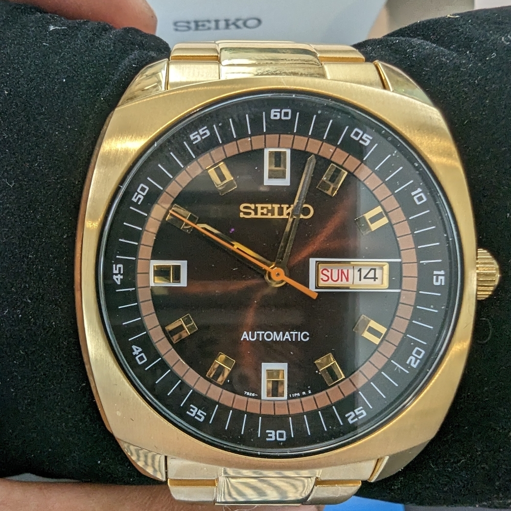 Seiko automatic gold plated watch SMKM98